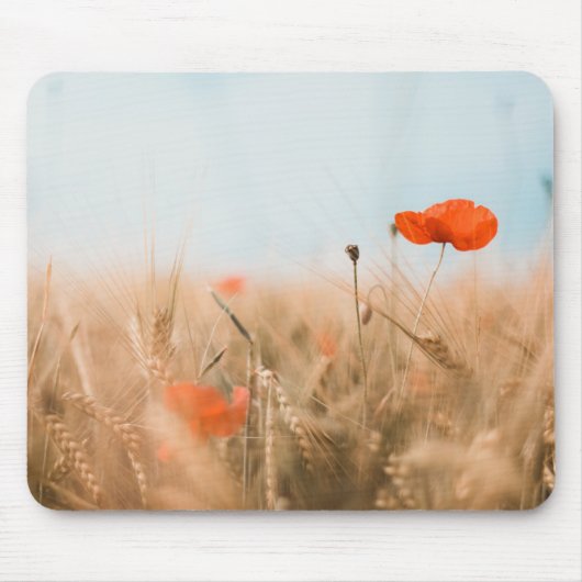 Rote Mohnblumen und Goldgerste Mousepad (Vorne)