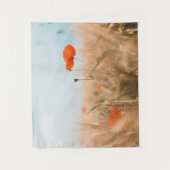Rote Mohnblumen und Goldgerste Wandteppich (Vorderseite)