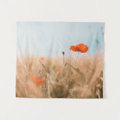 Rote Mohnblumen und Goldgerste Wandteppich (Vorderseite (Horizontal))