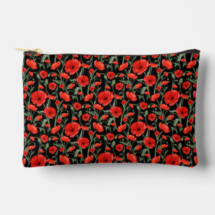 Rote Mohnblumen Zubehörtasche