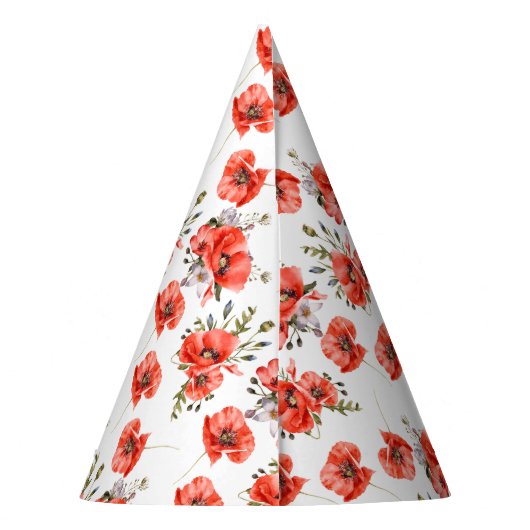 Rote Mohnblüte 50. Geburtstag Partyhütchen (Rückseite)