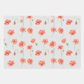 Rote Mohnblüte Blume Geschenkpapier Set (Vorderseite 3)