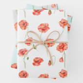 Rote Mohnblüte Blume Geschenkpapier Set (Beispiel)