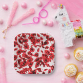 Rote Mohnblüte Blume Kaskadieren Poppies Pappteller (Party)