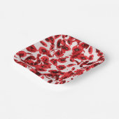 Rote Mohnblüte Blume Kaskadieren Poppies Pappteller (Gewinkelt)