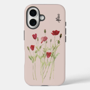 Rote Mohnblüte, Sommerwiese, wilde Blume iPhone 16 Hülle