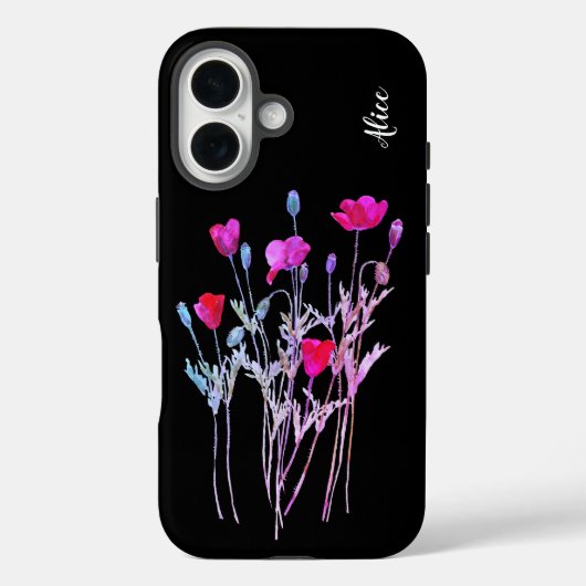 Rote Mohnblüte, Sommerwiese, wilde Blume Case-Mate iPhone Hülle (Rückseite)