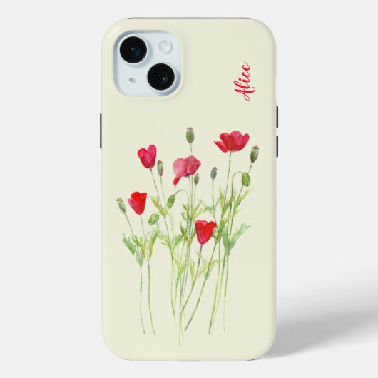 Rote Mohnblüte, Sommerwiese, wilde Blume Case-Mate iPhone Hülle (Rückseite)
