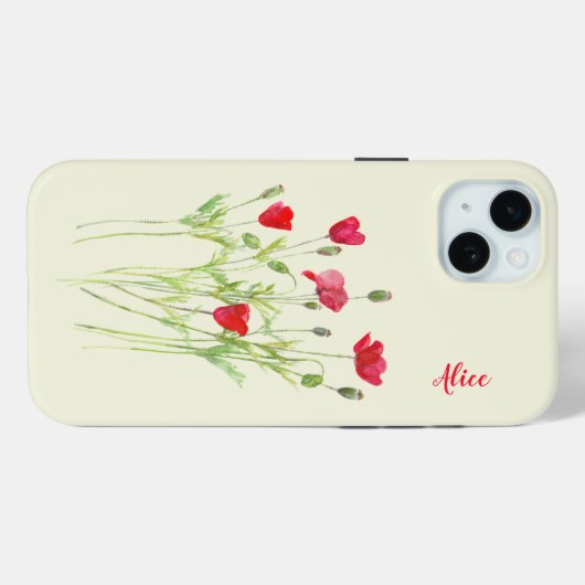 Rote Mohnblüte, Sommerwiese, wilde Blume Case-Mate iPhone Hülle (Rückseite (Horizontal))