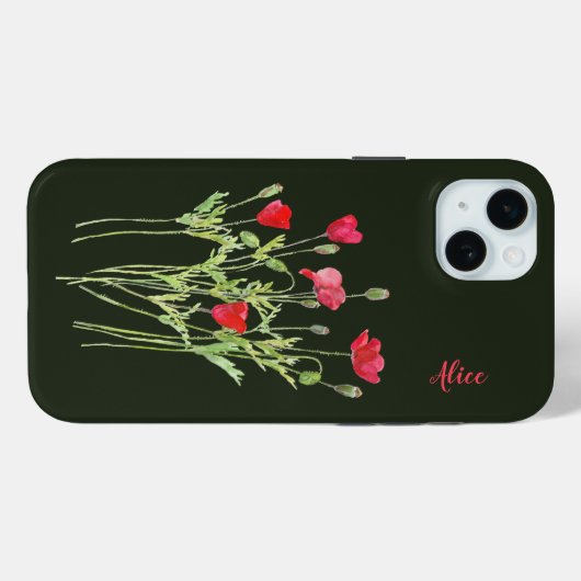 Rote Mohnblüte, Sommerwiese, wilde Blume Case-Mate iPhone Hülle (Rückseite (Horizontal))