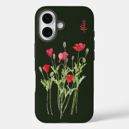 Rote Mohnblüte, Sommerwiese, wilde Blume iPhone 16 Hülle