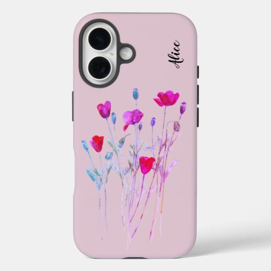 Rote Mohnblüte, Sommerwiese, wilde Blume Case-Mate iPhone Hülle (Rückseite)