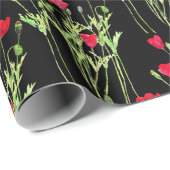 Rote Mohnblüte, Sommerwiese, wilde Blume Geschenkpapier (Rolleneckpunkt)