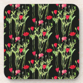 Rote Mohnblüte, Sommerwiese, wilde Blume Getränkeuntersetzer (Vorderseite)