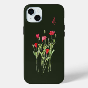 Rote Mohnblüte, Sommerwiese, wilde Blume iPhone 15 Plus Hülle