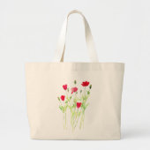 Rote Mohnblüte, Sommerwiese, wilde Blume Jumbo Stoffbeutel (Vorne)