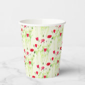 Rote Mohnblüte, Sommerwiese, wilde Blume Pappbecher (Links)