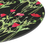 Rote Mohnblüte, Sommerwiese, wilde Blume Schneidebrett (Ecke)