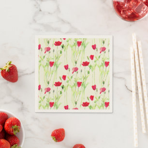 Rote Mohnblüte, Sommerwiese, wilde Blume Serviette