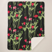 Rote Mohnblüte, Sommerwiese, wilde Blume Sherpadecke (Vorderseite)