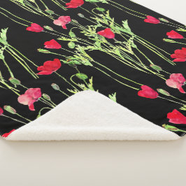 Rote Mohnblüte, Sommerwiese, wilde Blume Sherpadecke