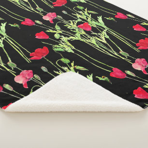 Rote Mohnblüte, Sommerwiese, wilde Blume Sherpadecke