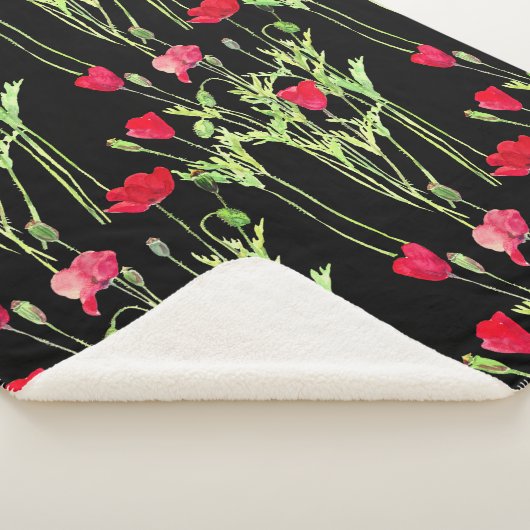 Rote Mohnblüte, Sommerwiese, wilde Blume Sherpadecke (3/4)