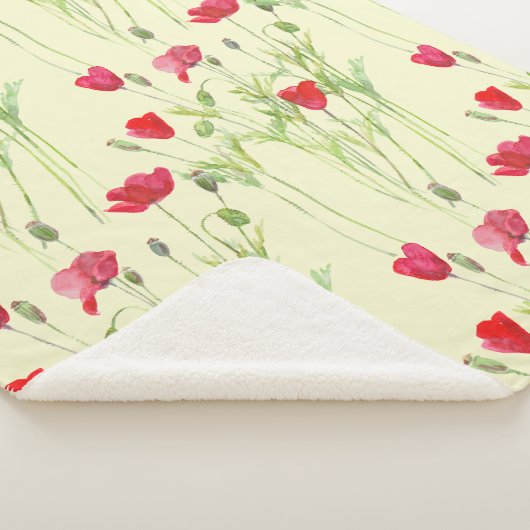 Rote Mohnblüte, Sommerwiese, wilde Blume Sherpadecke (3/4)