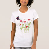 Rote Mohnblüte, Sommerwiese, wilde Blume T-Shirt (Vorderseite)