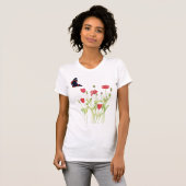 Rote Mohnblüte, Sommerwiese, wilde Blume T-Shirt (Vorne ganz)