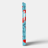 Rote Mohnblüten auf blauem Hintergrund Case-Mate iPhone Hülle (Rückseite / Links)