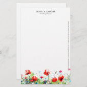 Rote Mohnblüten Briefpapier (Vorne/Hinten)