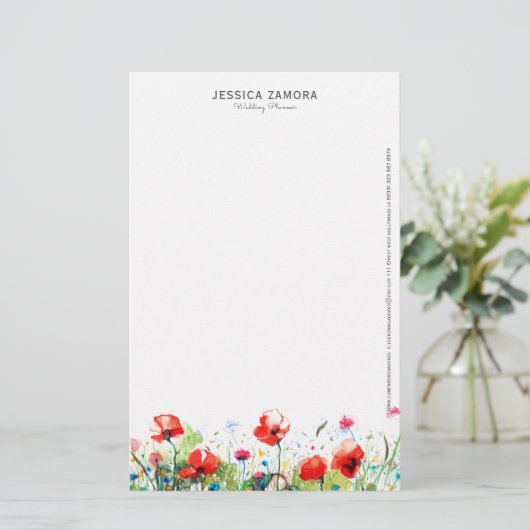 Rote Mohnblüten Briefpapier (Stehend Vorderseite)