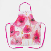 Rote Mohnblüten Flandern Aquarellmalerei Schürze (Vorderseite)