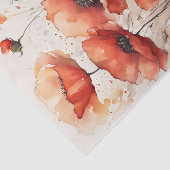 Rote Mohnblüten im strahlenden Wasser Seidenpapier (Ausschnitt)