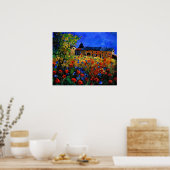 Rote Mohnblüten in Houroy Poster (Küche)