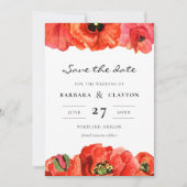 Rote Mohnblüten Save the Date Einladung (Vorderseite)