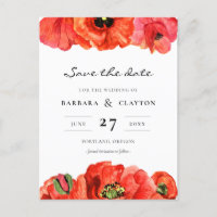 Rote Mohnblüten Save the Date