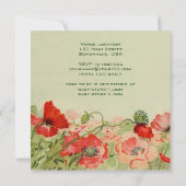 Rote Mohnblütendusche Blume Floral Meadow Baby Einladung (Rückseite)