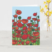 Rote Mohnfelder Karte (Gelbe Blume)