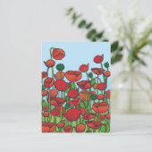 Rote Mohnfelder Postkarte (Stehend Vorderseite)