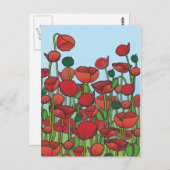 Rote Mohnfelder Postkarte (Vorne/Hinten)