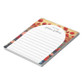 Rote Mohnfeldmalerei Linken Personalisiert Notizblock (Rotiert)