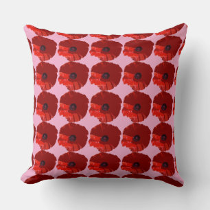 ROTE MOHNKLATSCH MOHN BLUME KISSEN