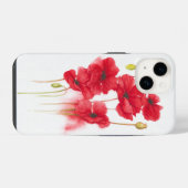 Rote Mohnmalerei auf Weiß iPhone Hülle (Rückseite (Horizontal))
