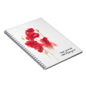 Rote Mohnmalerei mit Zitat Notizblock (Rechte Seite)