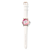 Rote Mohnmohnblume Blumen Wasserfarbe Ehefrau Armbanduhr (Riemen)