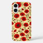 Rote Mohnmuster Case-Mate iPhone Hülle (Rückseite)