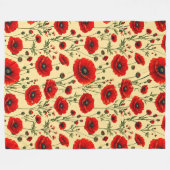 Rote Mohnmuster Fleecedecke (Vorderseite (Horizontal))