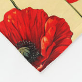 Rote Mohnmuster Fleecedecke (Ecke)
